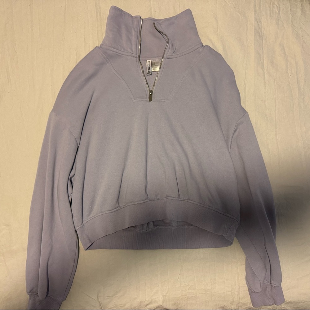 H&M Quarter Zip Purple Sweater